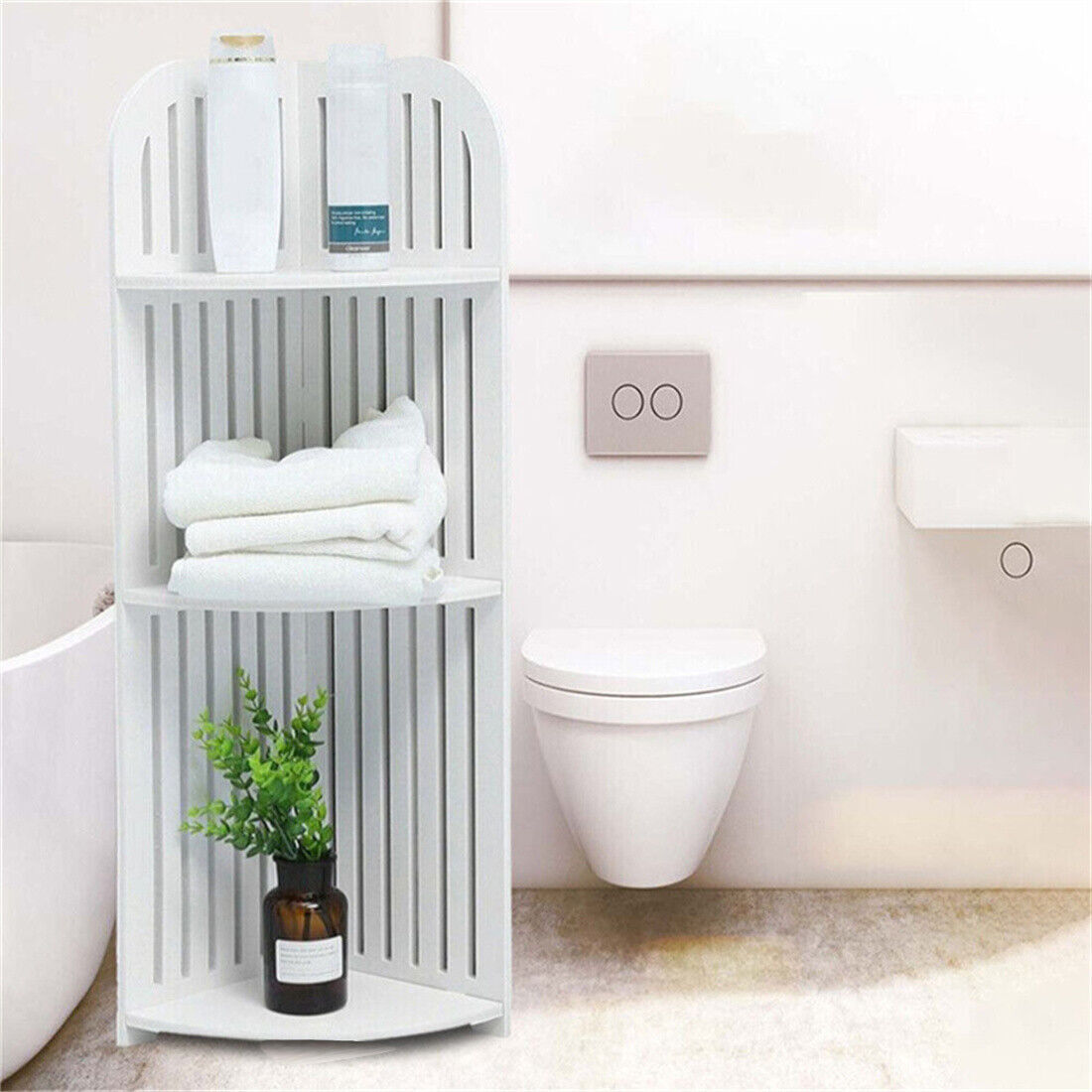 White Corner Storage Shelf (80cm)