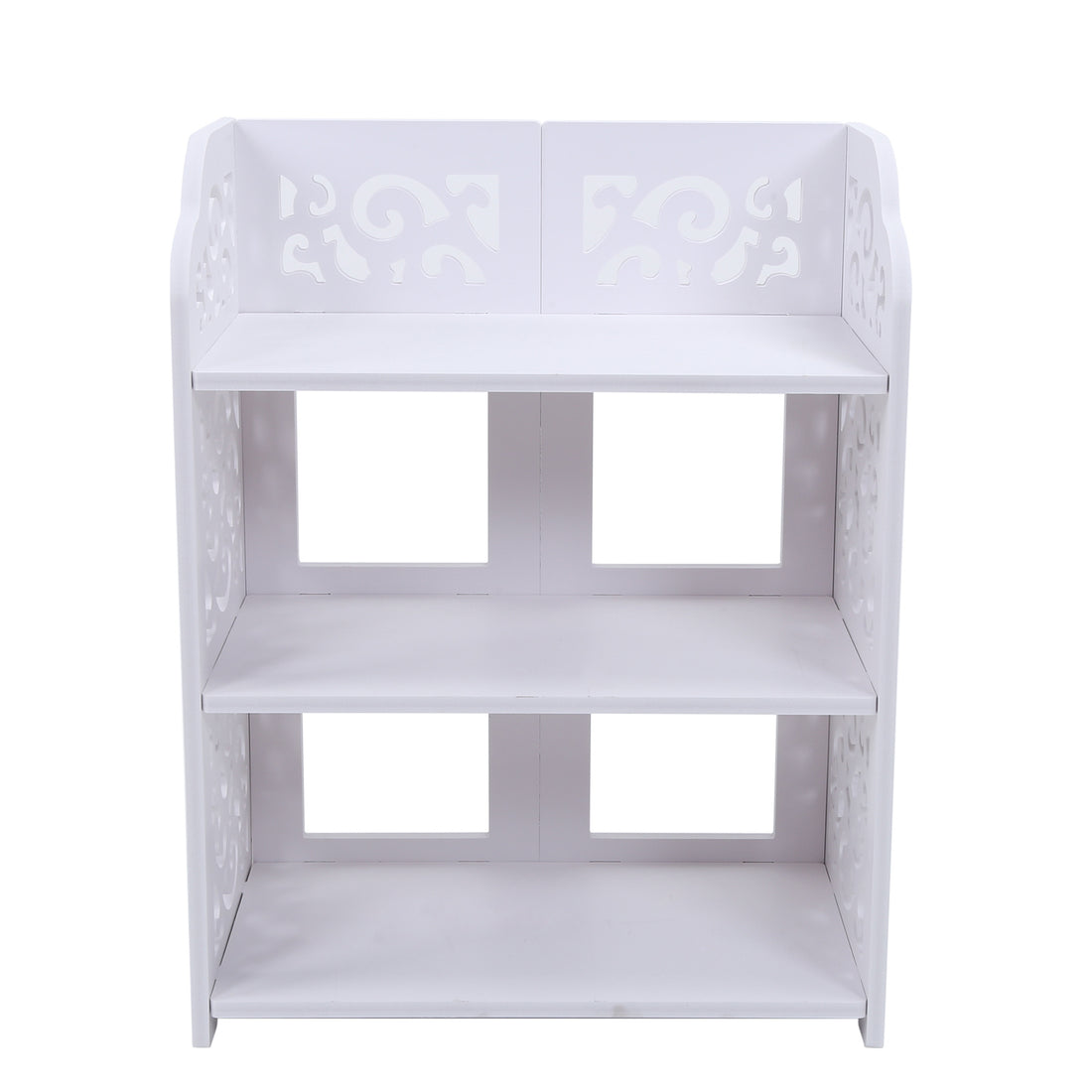 3-Tier White Hollow Shoe Rack (60cm)