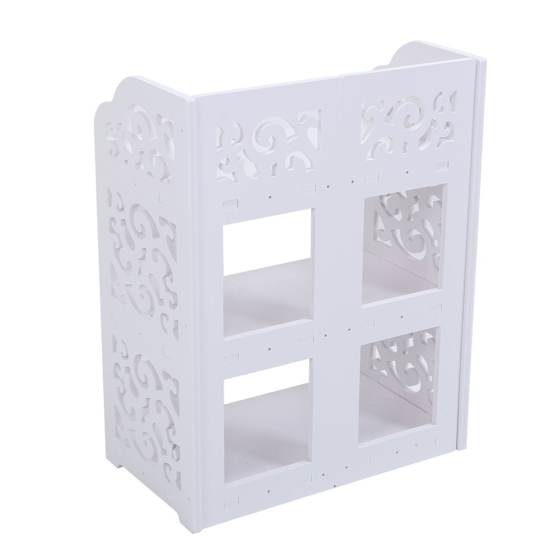 3-Tier White Hollow Shoe Rack (60cm)