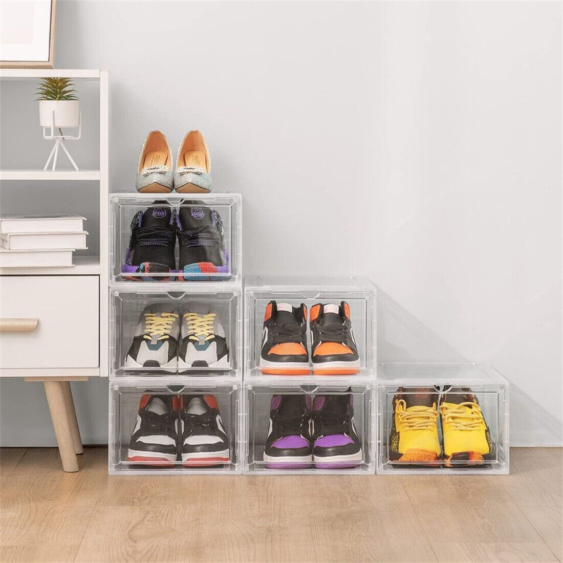 6-Pack Clear Shoe Storage Boxes