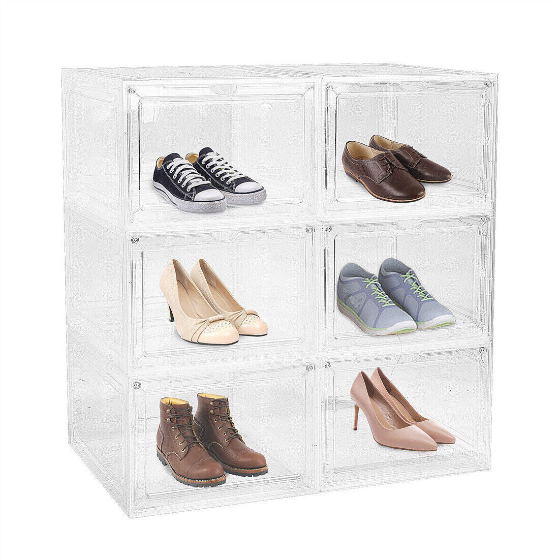 6-Pack Clear Shoe Storage Boxes