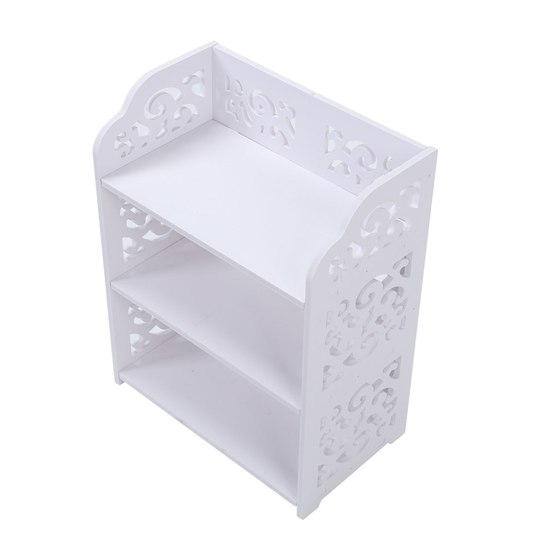 3-Tier White Hollow Shoe Rack (60cm)