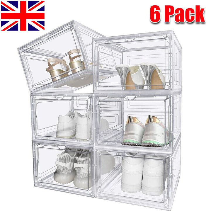 6-Pack Clear Shoe Storage Boxes