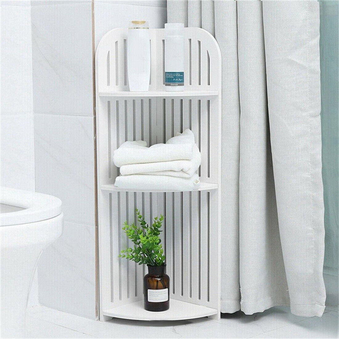 White Corner Storage Shelf (80cm)